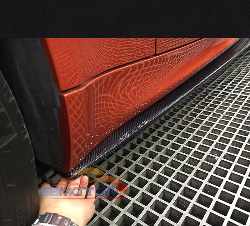 VZ STYLE Real Carbon Fiber Side Skirt skirts 1pair for BMW 1 Series E82 1M 2011-2017  1