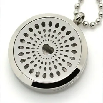 

10PCS Silver Hollow Heart Aromatherapy Essential Oil Perfume Diffuser Locket Pendant Necklace