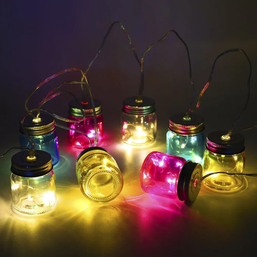 

String Light Battery Operated Mason Jar LED String Light Outdoor Garden Tree Yard Street Decoration Romantic Home Night Lamp