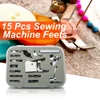 15pcs Multifunction Domestic Sewing Machine Presser Walking Foot Feet Kit Accessories Arts Crafts Apparel Sewing Tools ► Photo 1/6
