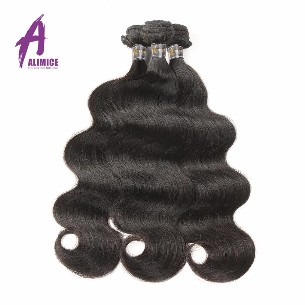 Alimice Brazilian Body Wave Hair Bundles Can Buy 134 Bundles Deal 100% Human Hair Weave Natural Color Remy Hair Extensions  (13)