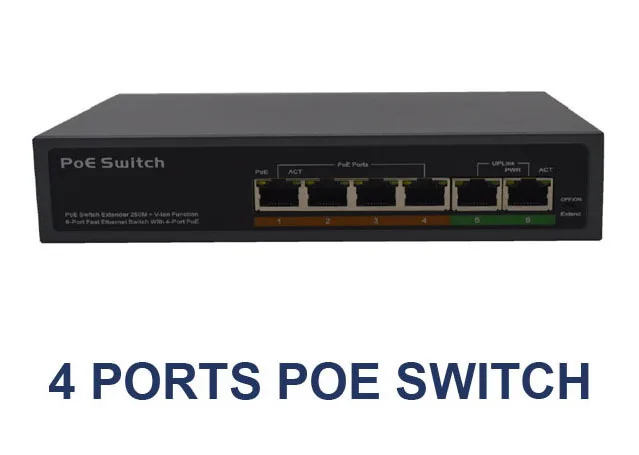 6 портов POE коммутатор с 4 портами PoE 10/100 Мбит/с IEEE802.3af/на Стандартный для ip-камера c технологией питания POE