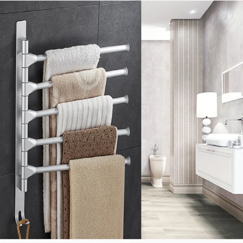 30CM Towel Rack Multi Arms Towel Hanging with Hooks Bathroom Towel Rack