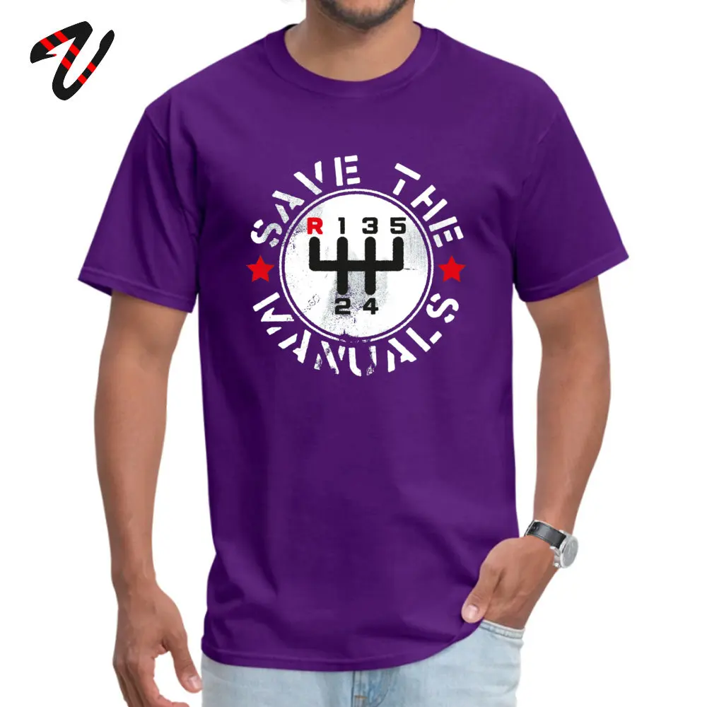 Men's Funny Save The Manual Transmission Cotton Crew Neck T-Shirt with Koi Pickle Design - Free Shipping