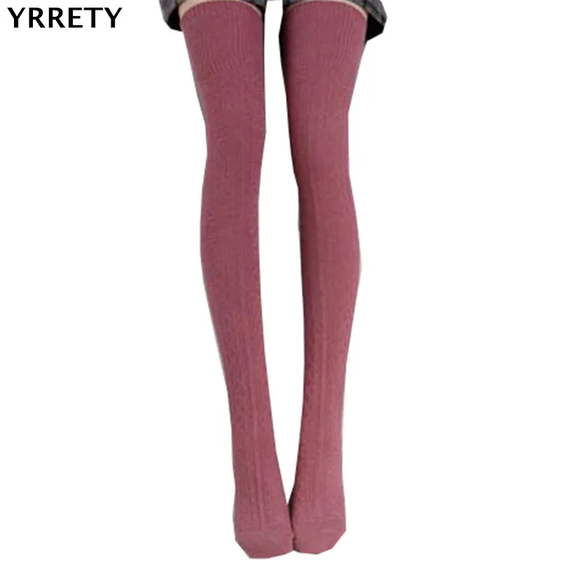 

YRRETY New Women's Fashion Stripe Stockings Sexy Warm Thigh High Over The Knee Socks Long Cotton Ladies High Quality Stockings