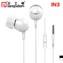 Langsdom IN3 3,5 мм в ухо стерео бас гарнитуры с микрофоном 200 шт./лот