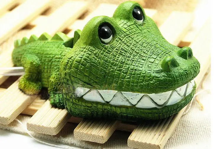 Aquarium Air Operated Crocodile Shape Bubbler Fish Tank Landscaping