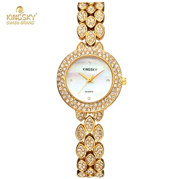 

New Luxury Brand Kingsky Watches Women Full Crystal Women Quartz Watches Fashion Ladies Luxury Wristwatch Montre Femme