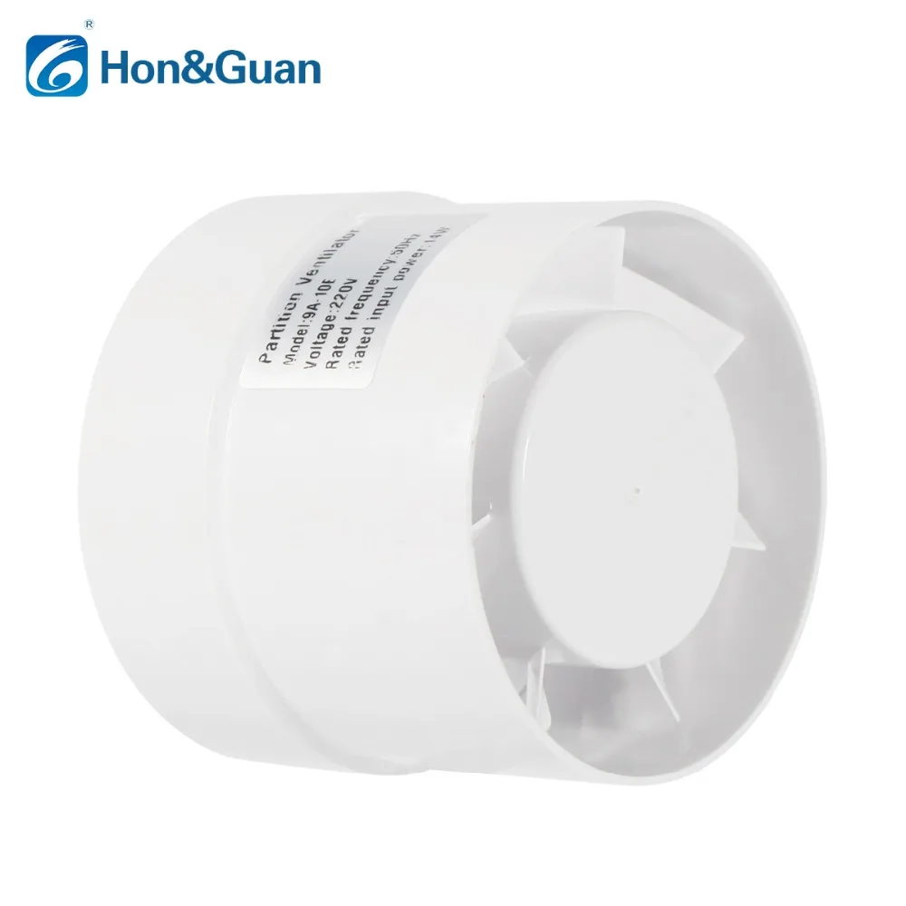 Stylish Duct Booster Vent Fan Wall Mounted 110V 220V 14W 4 Inch Inline Ducting Fan Exhaust Ventilation Duct for Bathroom Kitchen