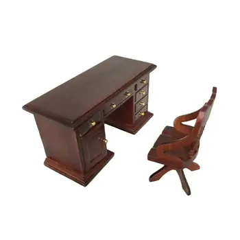 

1/12 Dollhouse Miniature Furniture Wooden Dining Table Chair Set Doll House Kitchen Accessories Home Decoration