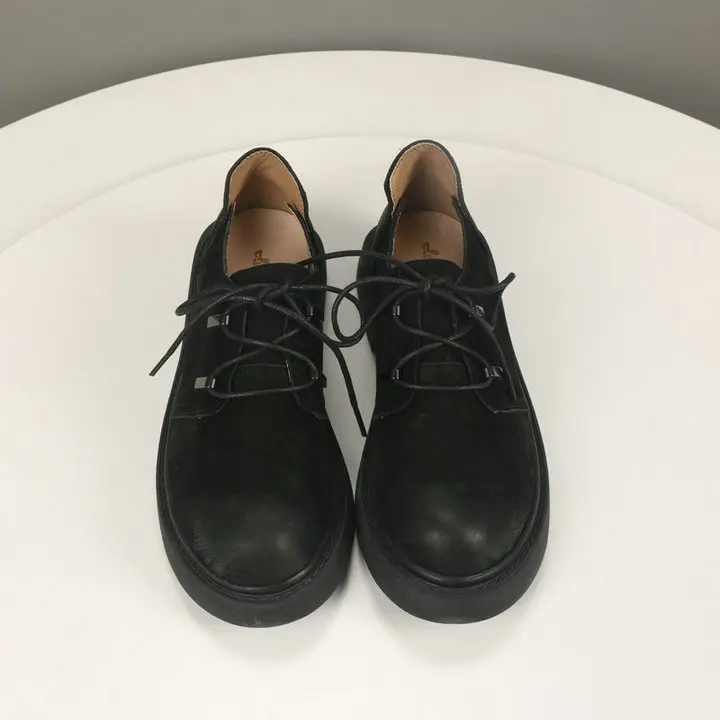 HUIFENGAZURRCS/оригинальная женская обувь из коровьей кожи; обувь в стиле ретро с круглым закрытым носком; обувь на плоской подошве
