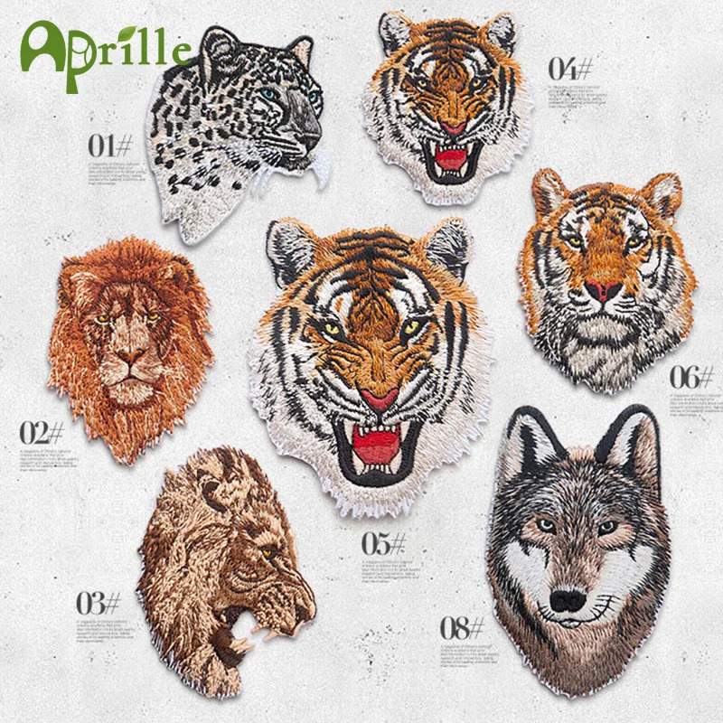 

Animal tiger leopard embroidery patches Ironing applications for military army stripes clothes iron on clothing applique sticker