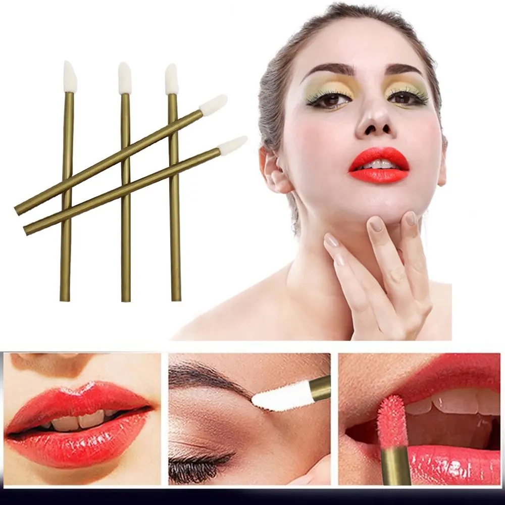 1000pcs Disposable Makeup Lip Brush Lipstick Gloss Wands Applicator Make up Tool Champagne Portable Cosmetic Beauty 1