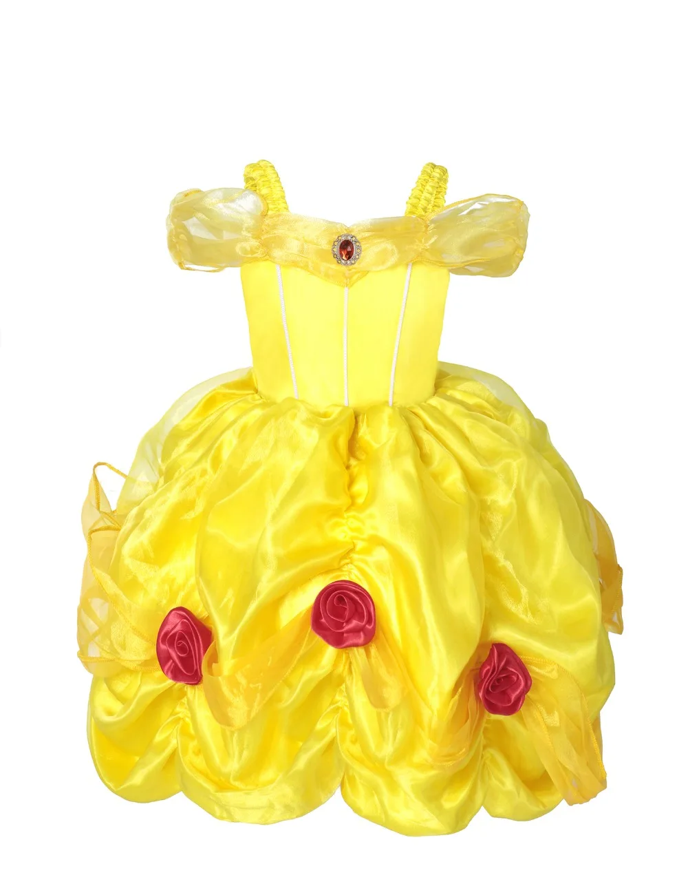 PaMaBa Kids belle/платье принцессы для девочек с открытыми плечами, детское рождественское платье, карнавальный костюм «Красавица и Чудовище»
