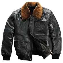 genuine cow leather jacket men’s big size air force A2 thick cowhide skin leather jacket