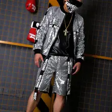 Мужская яркая бейсбольная форма с серебряными блестками, куртка, DJDSMC, костюмы GOGO, сценический костюм, куртка, одежда