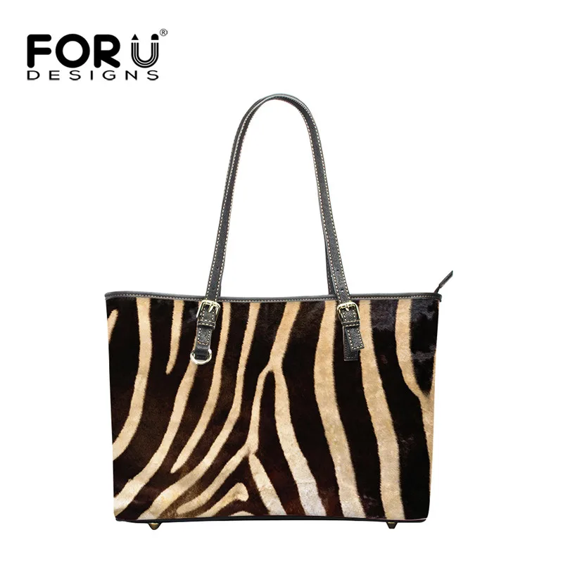 

FORUDESIGNS Cool Leopard Printing PU Leather Women Handbags,Womens Brands Large Tote Hand Bag Ladies Female Big Shoulder Bags