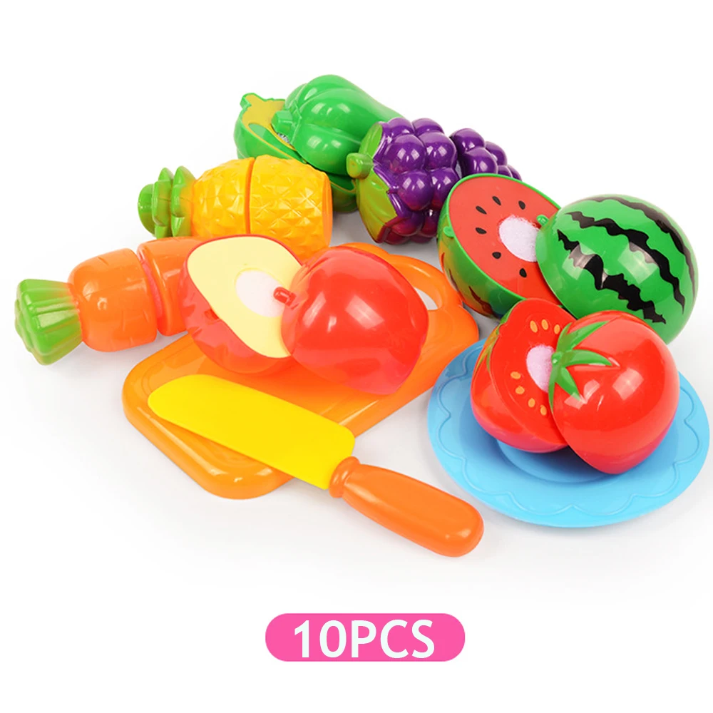 Детский кухонный набор для приготовления пищи, сделай сам, ролевые игры, Детские кухонные игрушки, пластиковый набор для еды, разделочные фрукты, детские развивающие игрушки