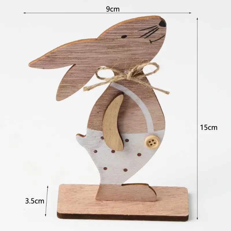 

Cute Easter Wooden Rabbit Bunny Standing Ornament Party Home Decoration Supplies Children Kids DIY Gift Crafts