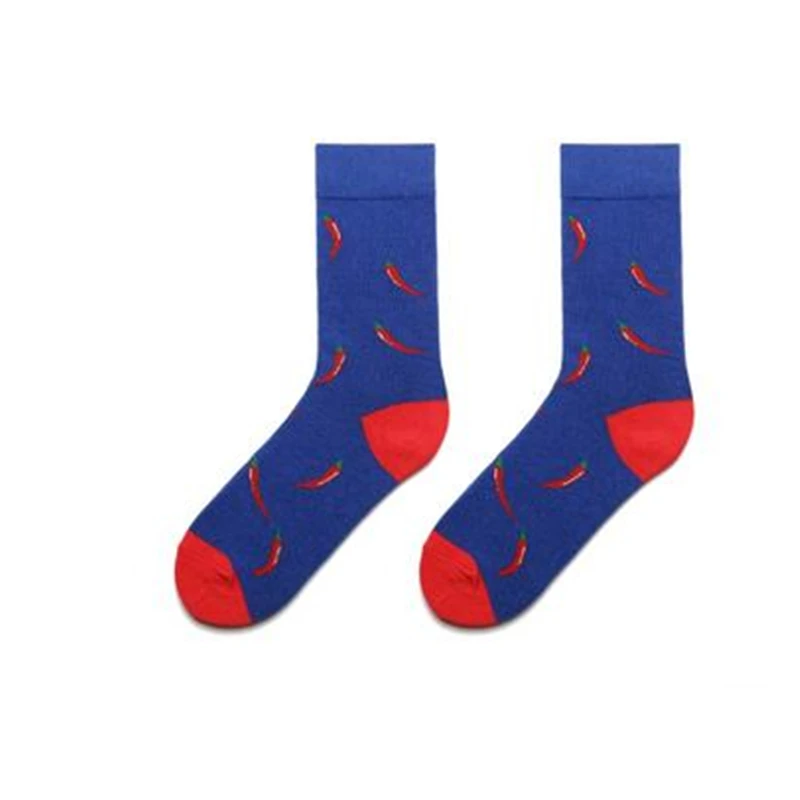 CHAOZHU бренд весенние мужские и женские Мультяшные модные Необычные носки яркие фрукты/Животные Потрясающие Свадебные кальцитовые носки - Цвет: chili