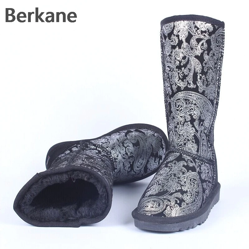 

Casual Snow Boots Women Fashion Waterproof Shoes Female 35-45 Fur 2019 Winter Leather High Keep Warm Plush Free Shipping Quality