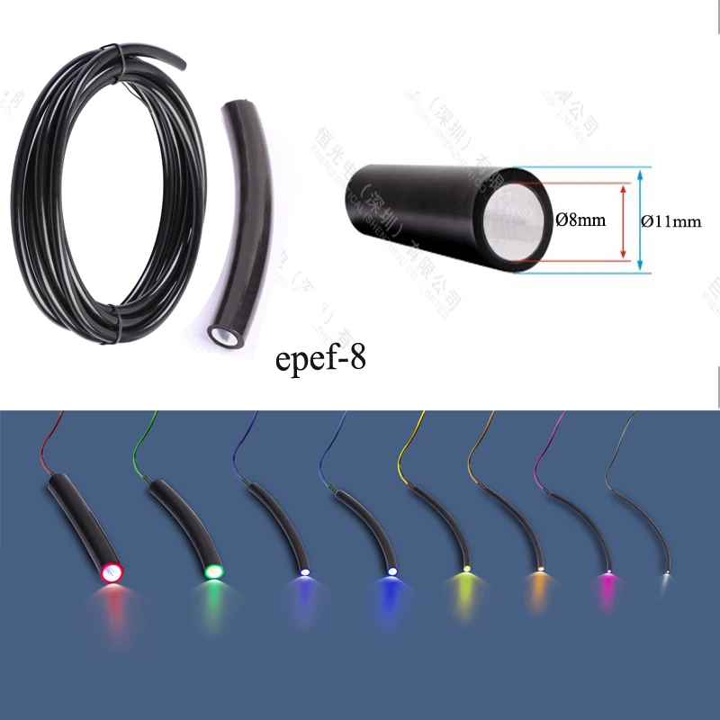 

Free shipping outdoor Soft end glow fiber optic light cable for illumination decoration