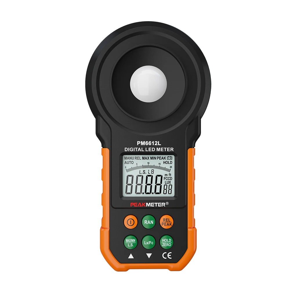 Official PEAKMETER MS6612L LED Digital Analog Bar Light Lux Meter