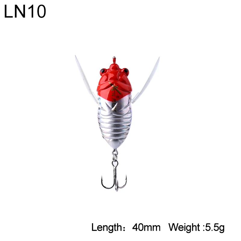 Kingdom новая рыболовная приманка 4 см 5,5 см Высокое качество поплавок, искусственное насекомое приманки хорошую работу рыболовные воблеры приманка в виде цикады - Цвет: 5276-40-LN10