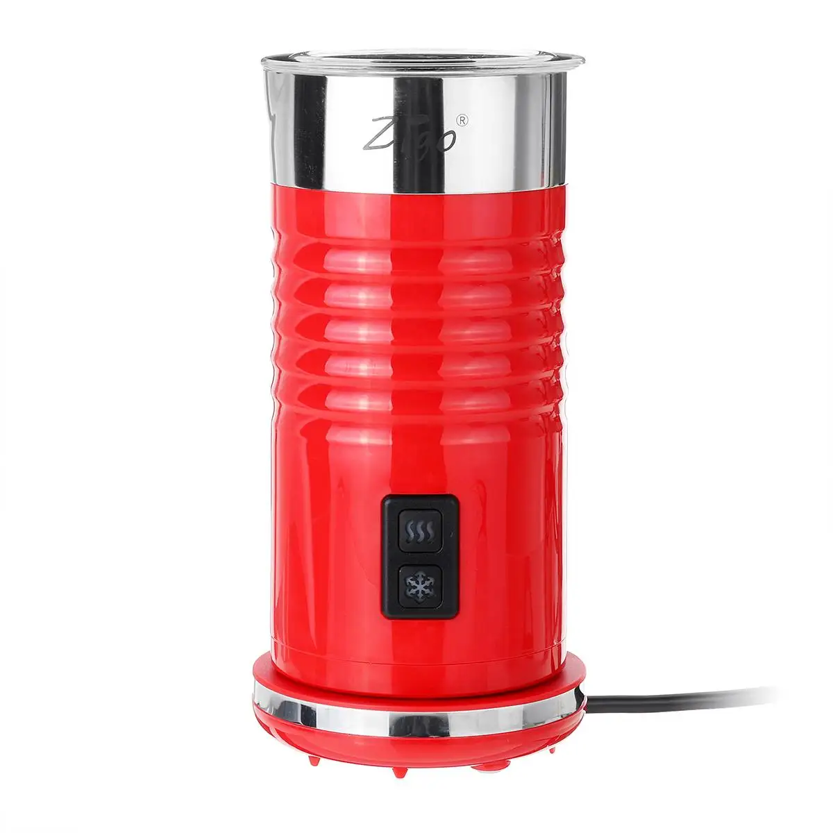 220V Electric Hot / Cold Milk Frother Foamer Warmer Latte Cappuccino Coffee Temperature Keeping with Pull Cup Flower Needle Tool - Цвет: Red