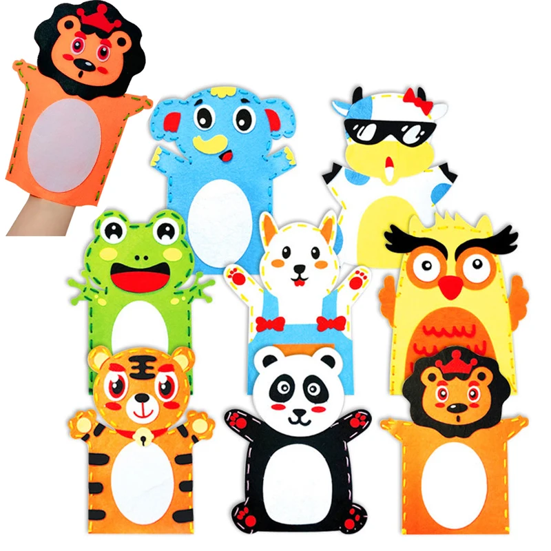 

Creative DIY Handmade Cartoon Animals Nonwoven Fabric Glove Kids Finger Education Learning Craft Crafts Toy DIY Arts Beads Toys