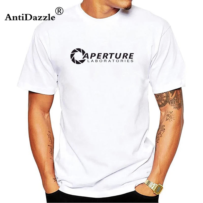 

Game Portal 2 T Shirt Aperture portal Laboratories Logo Men's T-shirt Video Game Fan T-shirt PS3 XBOX Game Cotton Tee Shirt