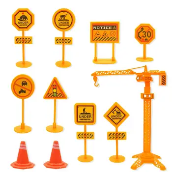 

31PCS Construction Vehicle Fire Truck Playmat Model Accessories Engineering Car With Traffic Sign Kids City Rug Educational Toy