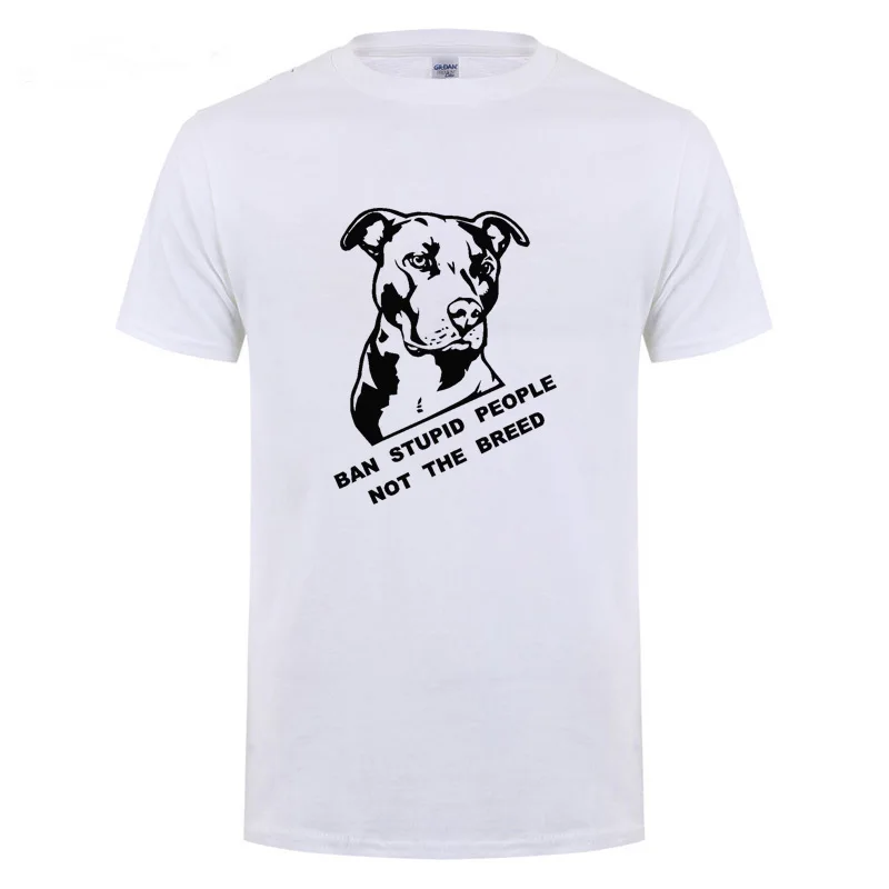 Мужская футболка с короткими рукавами и круглым вырезом Ban Stupid People Not The Breed Pitbull