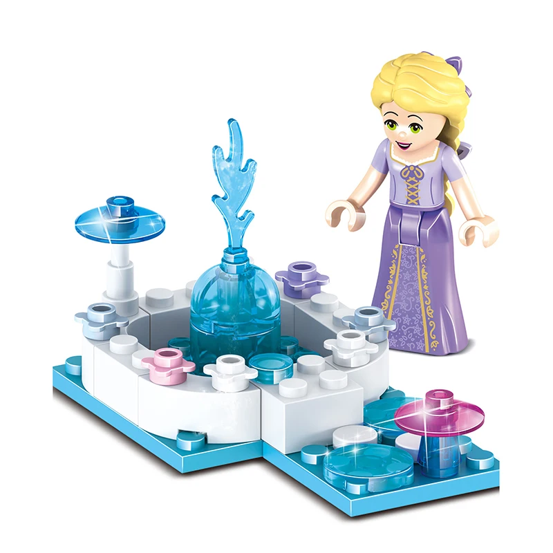 304PCS 8in1 Girls Building Blocks Ice Castle Frozens Compatible with IEGOings Friends Model Bricks Set DIY Toys for Girl Gift