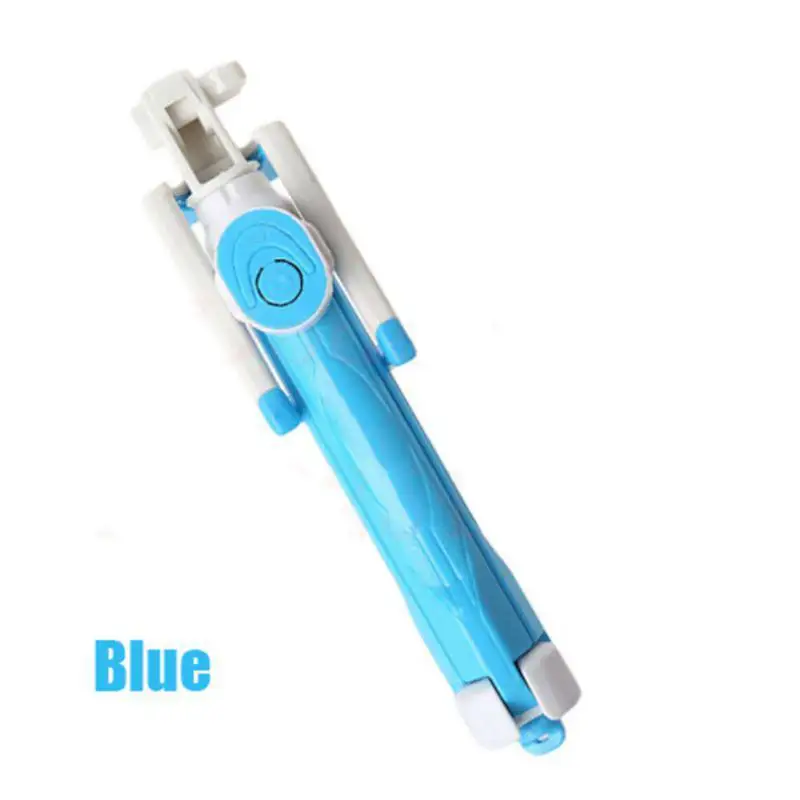 Convenient Practical Retractable Selfie Stick For Mobile Phone Bluetooth Remote Selfie Sticks Phone Clip Tripod - Цвет: Синий