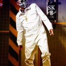 M-6XL! Сценические костюмы большого размера! белый комбинезон хип-хоп Уличный бар певец DJ костюм