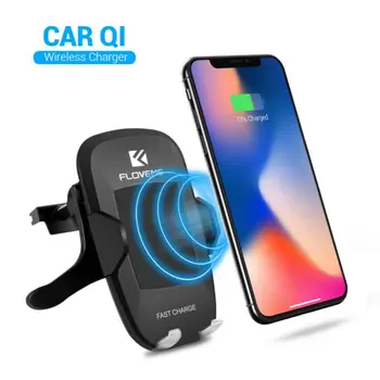 

10W Qi Car Wireless Phone Charger Air Vent Phone Holder Bracket Stand With Cool Breathing Light For Samsung iPhone LG Xiaomi