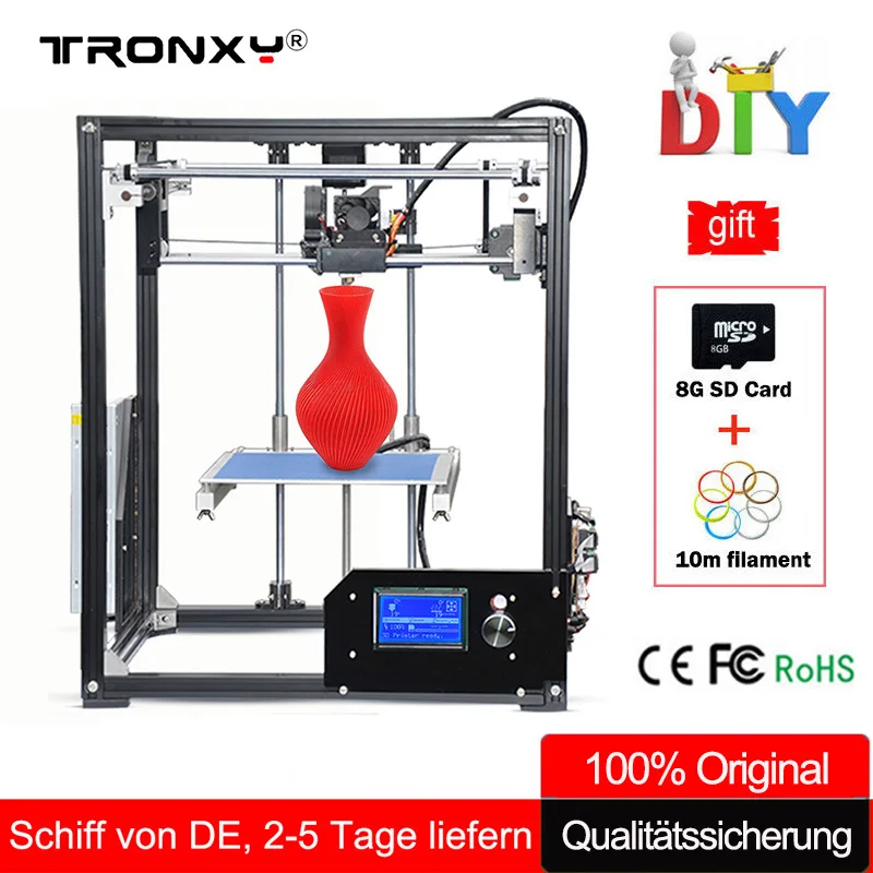 Tronxy 3d Принтер Комплект Большой 3D печать области 210*210*280 мм ЖК экран экструдер