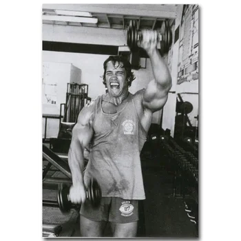 

Arnold Schwarzenegger Bodybuilding Motivational Art Silk Poster Print Fitness Inspirational Picture for Room Wall Decor 002