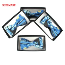 Повседневный галстук-бабочка с принтом Ван Гога модный мужской женский галстук-бабочка с принтом звездной ночи в подарочной коробке