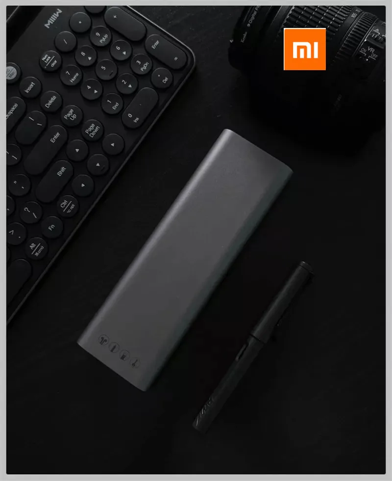 Online Xiaomi Mijia caja de papelería de Metal MIIIW estuche de lápiz portátil auriculares organizador de cables carcasa de aluminio interruptor de empuje oficina escolar