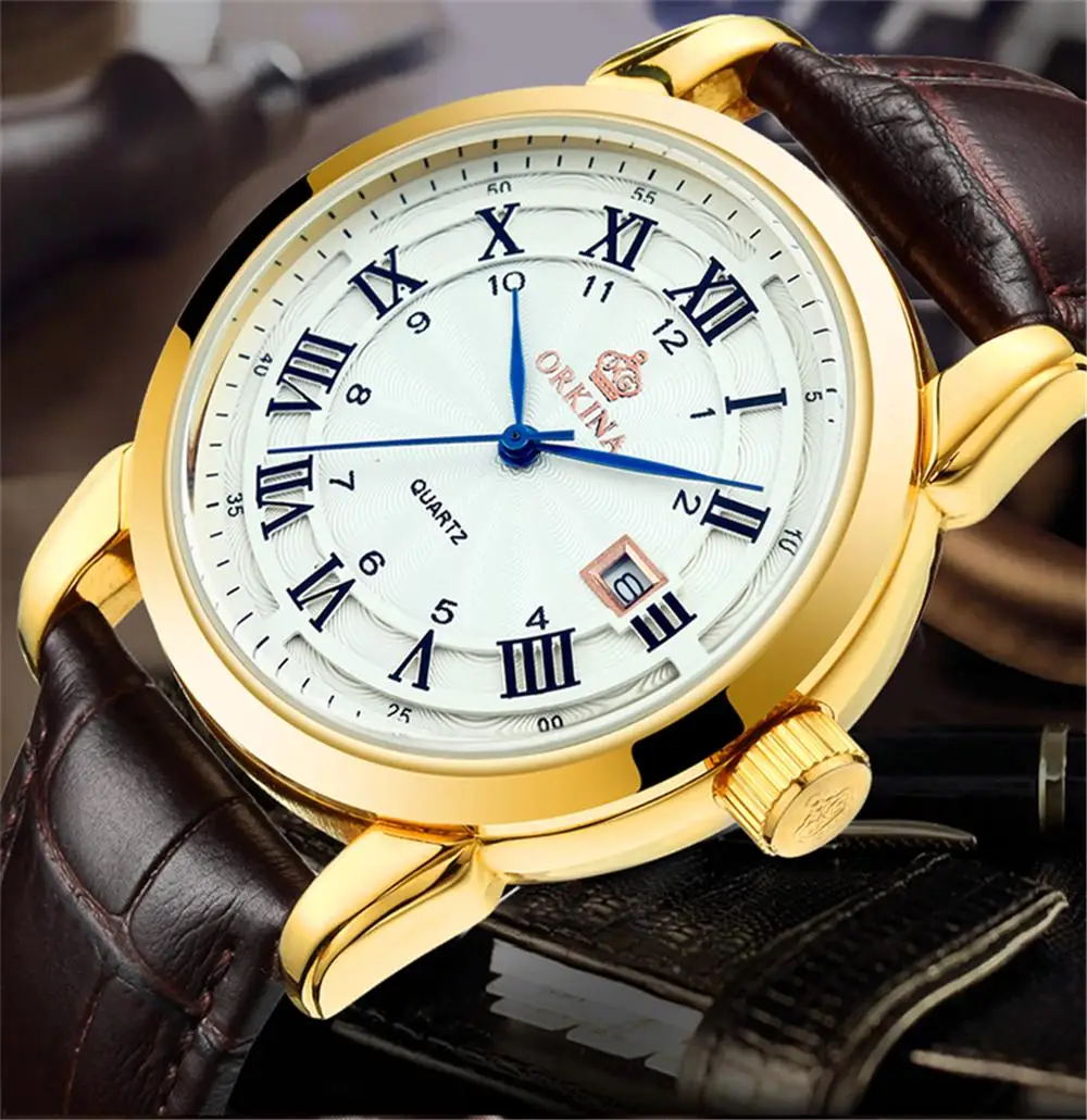 ORKINA часы мужской роскошный бренд часов Аналоговые мужские военные часы Reloj Hombre Whatch Мужские кварцевые часы Curren Мужские нарядные часы