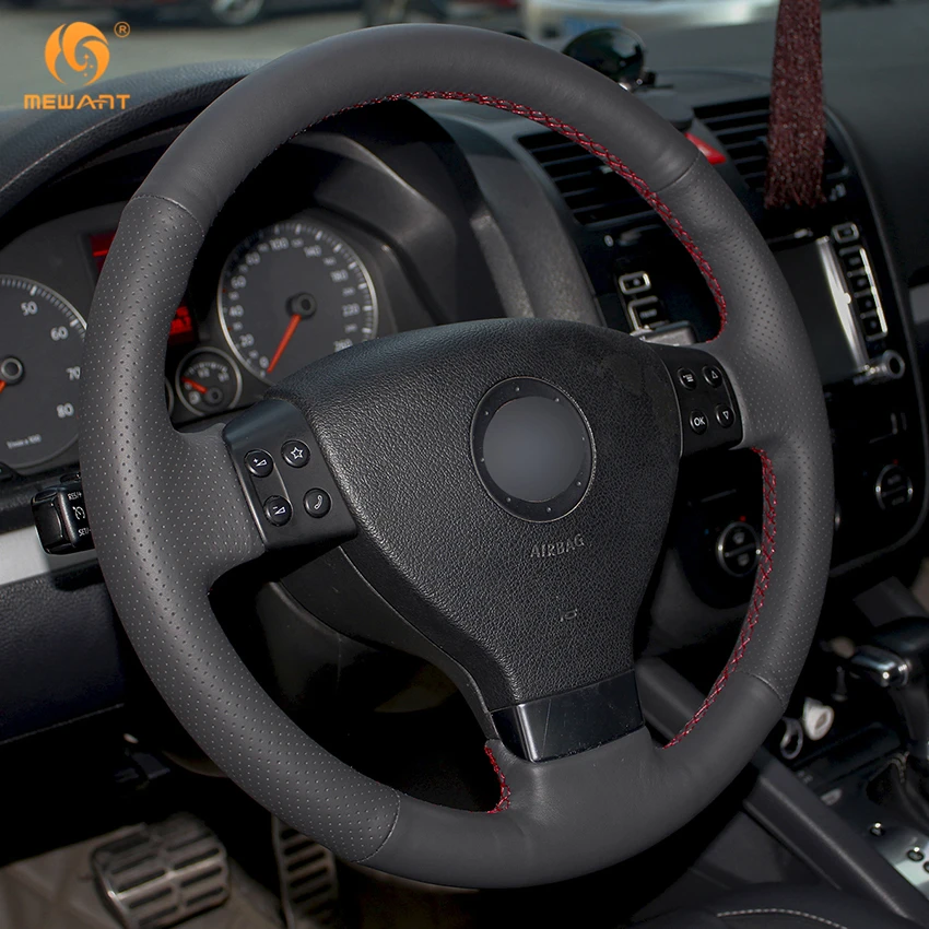 MEWANT черная натуральная кожа брикет для Volkswagen Golf 5 Mk5 VW Passat B6 Jetta Tiguan 2007 2011