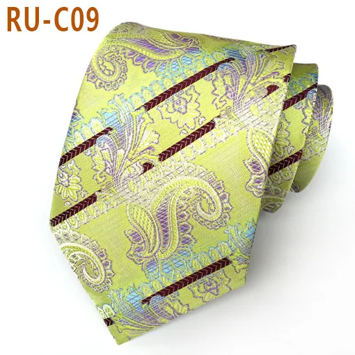 RU-C09 67 цветов, шелковый галстук для мужчин, жаккардовый, 8 см, Модный Цветочный галстук, деловой галстук для свадебной вечеринки, галстук, подарок для Него - Цвет: RU-C09