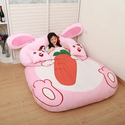 Gifts for children Cartoon Rabbit Cartoon mattress, cushion, lovely and comfortable size of Queen Full