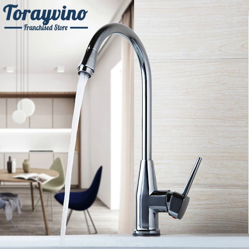 

Torayvino Swivel Kitchen sink Faucet Stainless Steel Faucet Kitchen Chrome Polished 360 Swivel hot & cold Mixer Kitchen Faucet