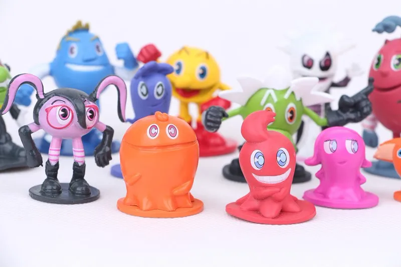12 шт./лот Pacman Пиксели миниатюрные фигурки пэкмен призрачные Приключения дешевые