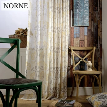 

NORNE Geometry Printed Voile Window Semi Sheer Curtains Panels For Living Room,Bedroom Treatment Drapes / curtain for Bedroom