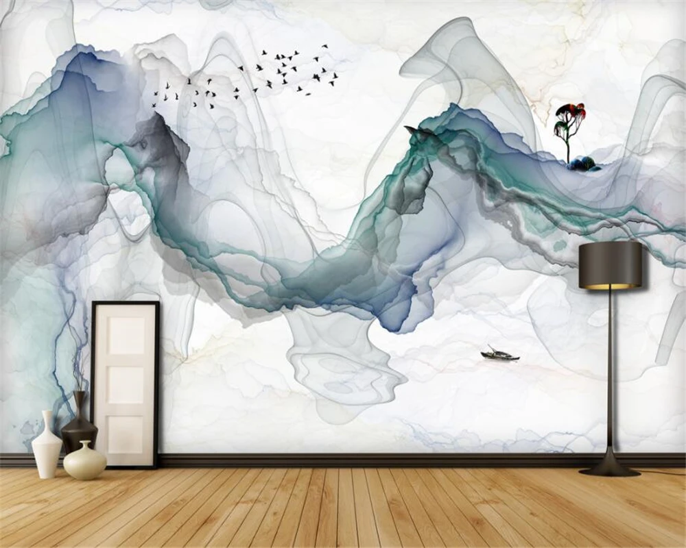 Custom wallpaper photo mural Artistic abstraction ink landscape TV background wall  decoration wallpaper