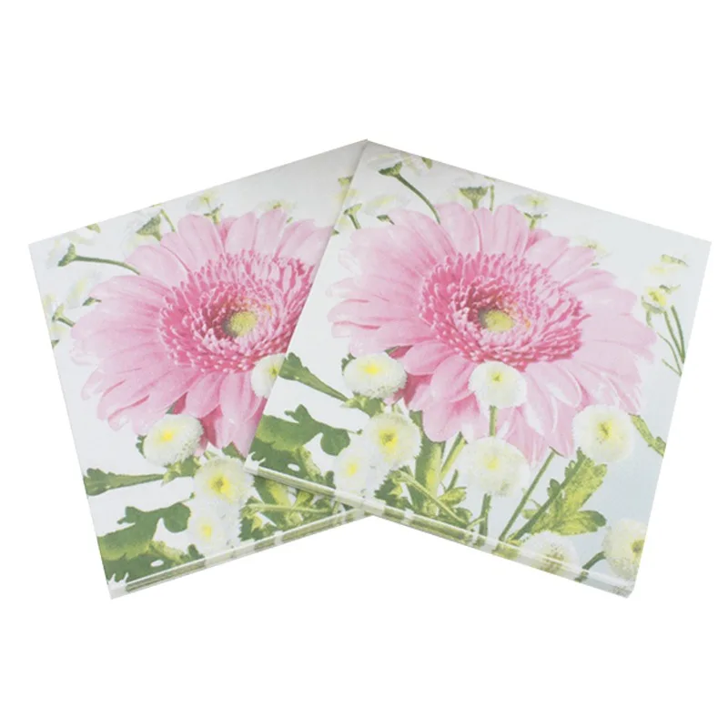 [RainLoong] цветочные бумажные салфетки с рисунком подсолнуха цветочные для мероприятий и вечеринок Поставки ткани 33*33 см 20 шт./упак./лот - Цвет: as picture